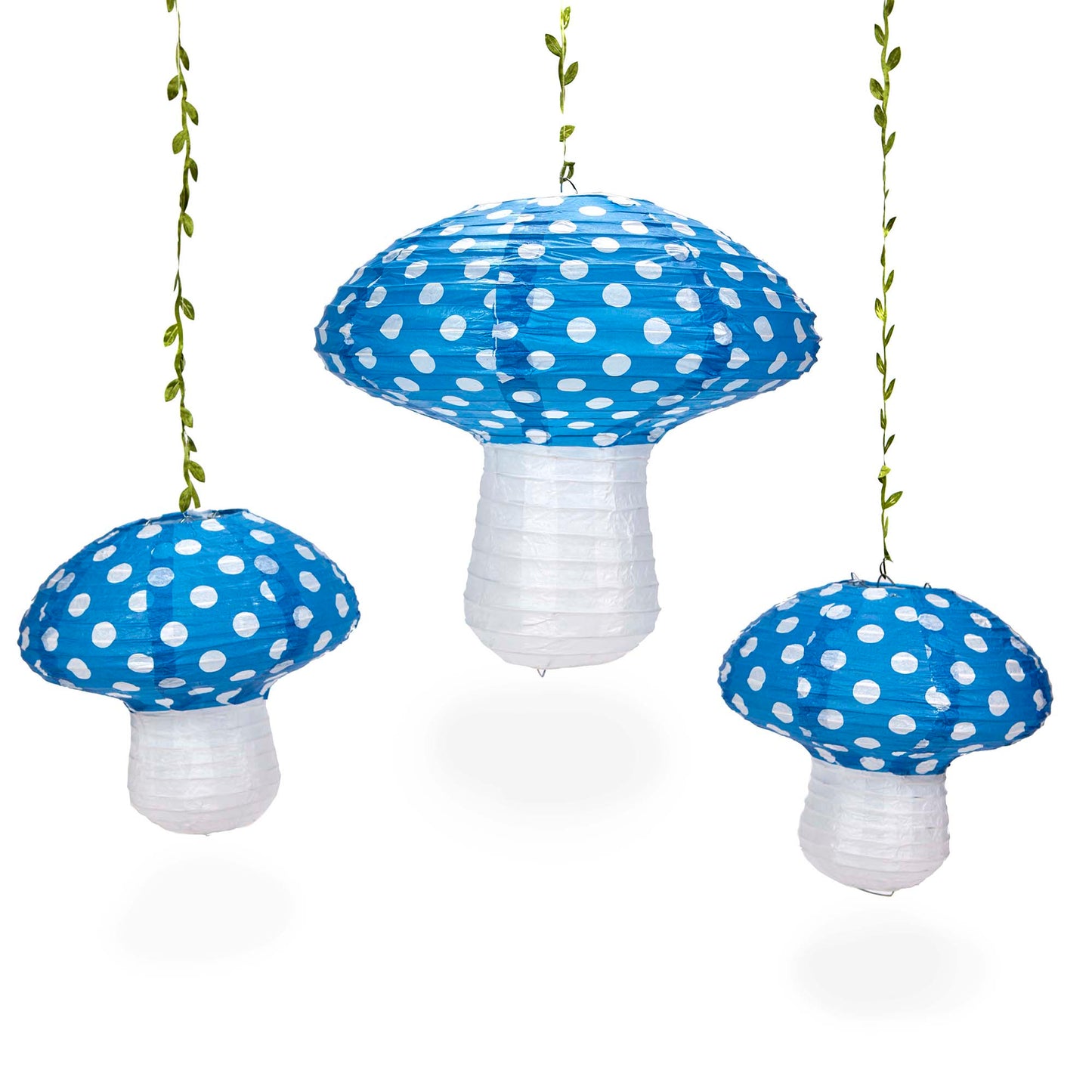 Mushroom Paper Lantern, Hanging Paper Lantern, Set of 3 Mushroom Lanterns