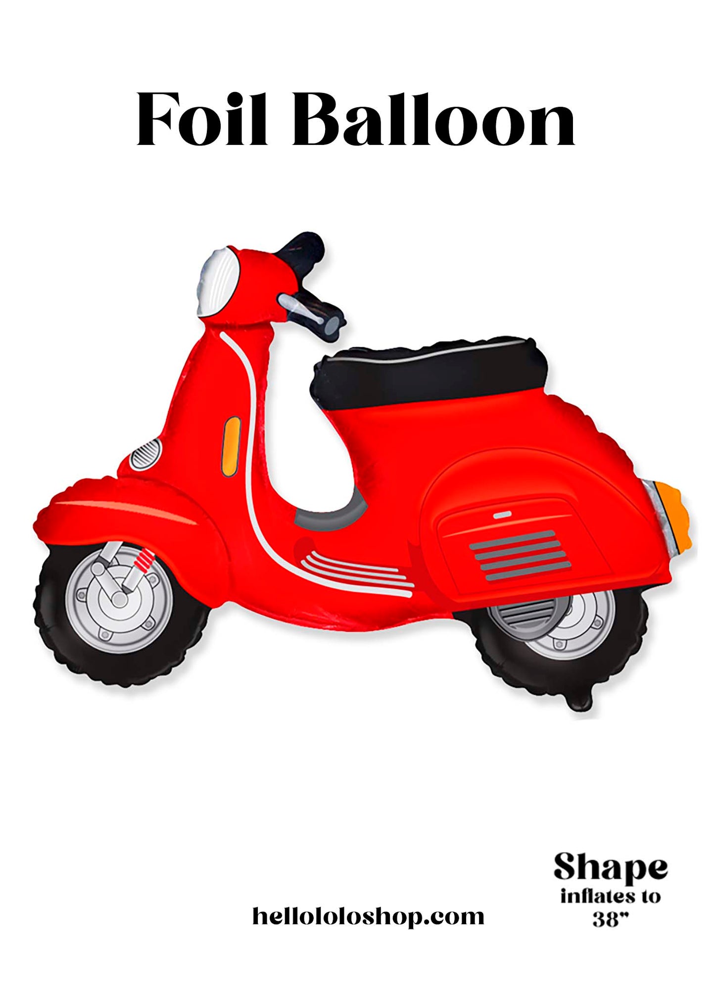 Vespa Scooter Foil Balloon 38"