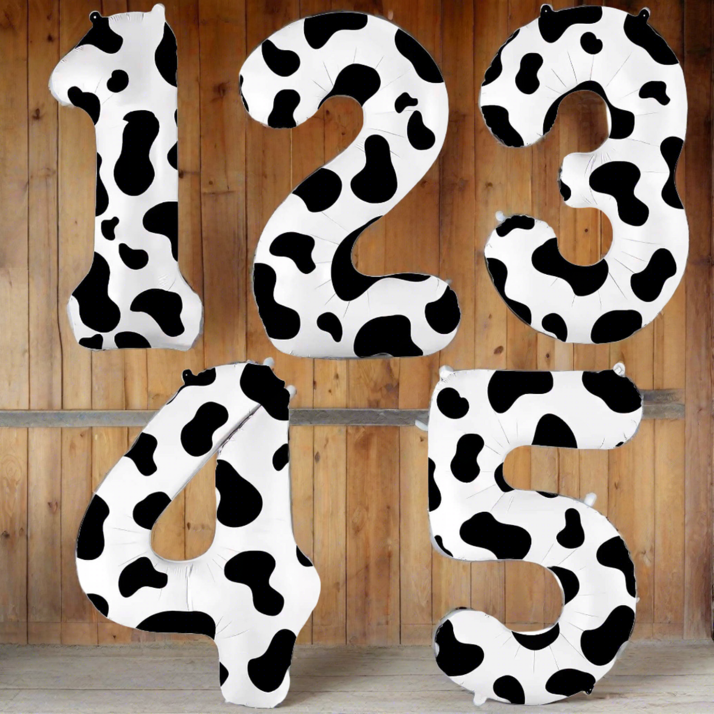 Cow Print Number Balloon 1, 2, 3, 4, 5, 6, 7, ,8 ,9, 0