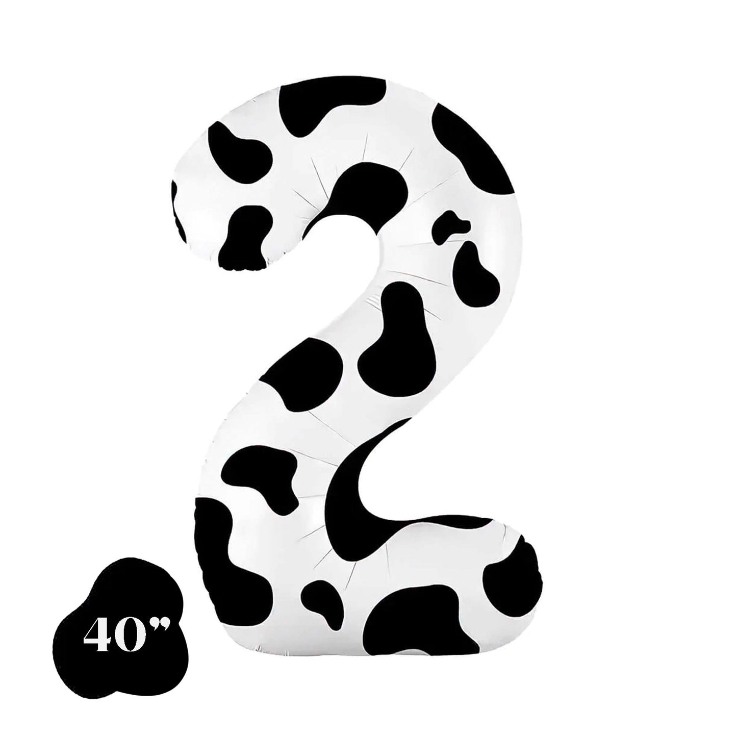 Cow Print Number Balloon 1, 2, 3, 4, 5, 6, 7, ,8 ,9, 0