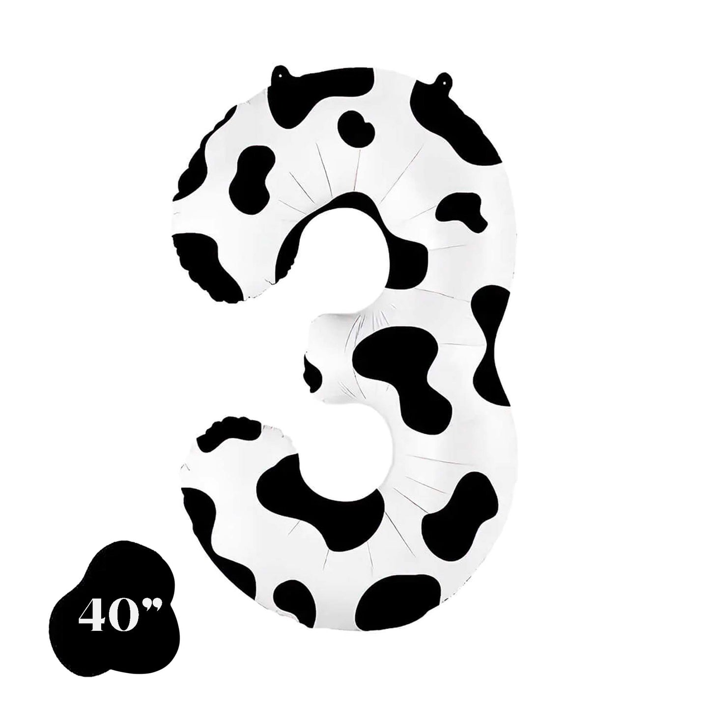 Cow Print Number Balloon 1, 2, 3, 4, 5, 6, 7, ,8 ,9, 0