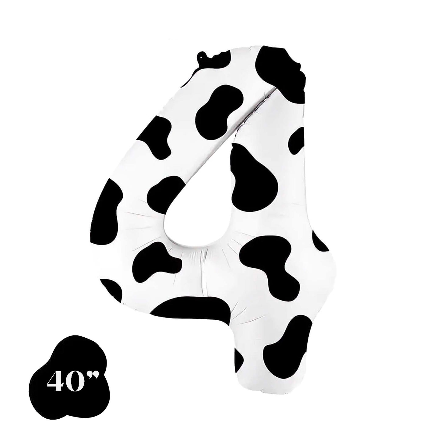 Cow Print Number Balloon 1, 2, 3, 4, 5, 6, 7, ,8 ,9, 0