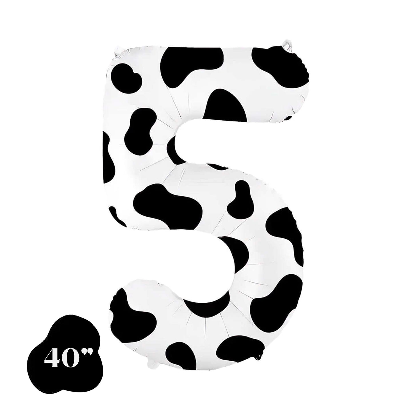 Cow Print Number Balloon 1, 2, 3, 4, 5, 6, 7, ,8 ,9, 0