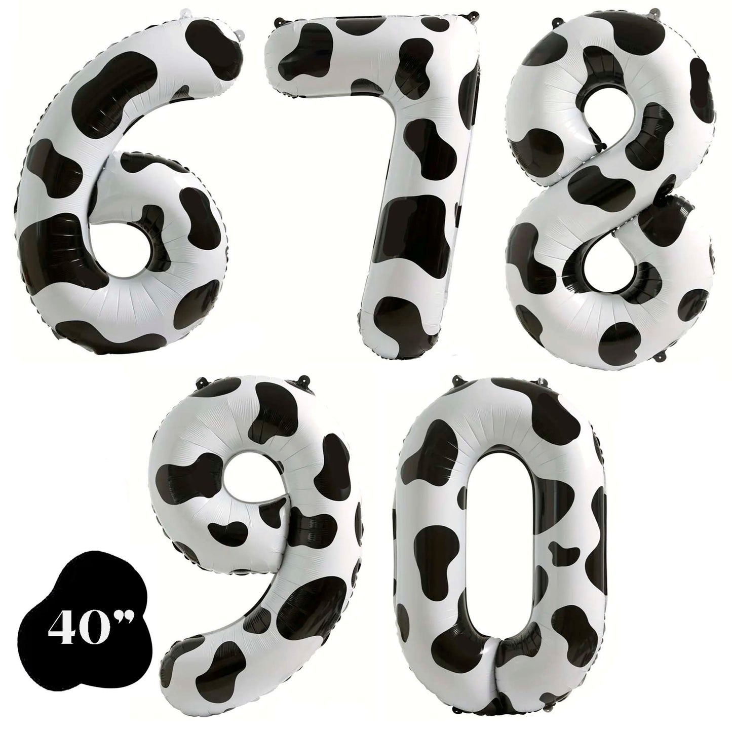 Cow Print Number Balloon 1, 2, 3, 4, 5, 6, 7, ,8 ,9, 0