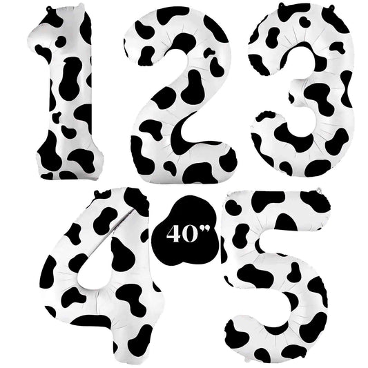 Cow Print Number Balloon 1, 2, 3, 4, 5, 6, 7, ,8 ,9, 0