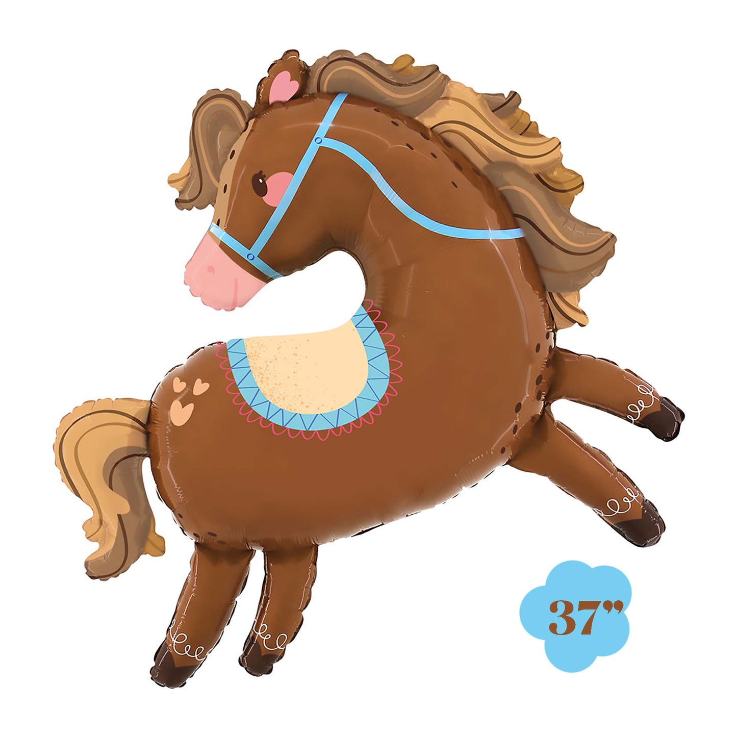 37" Lovely Pony Horse Foil Balloon