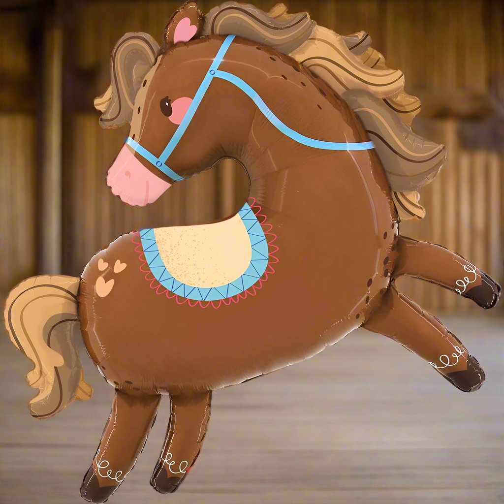 37" Lovely Pony Horse Foil Balloon