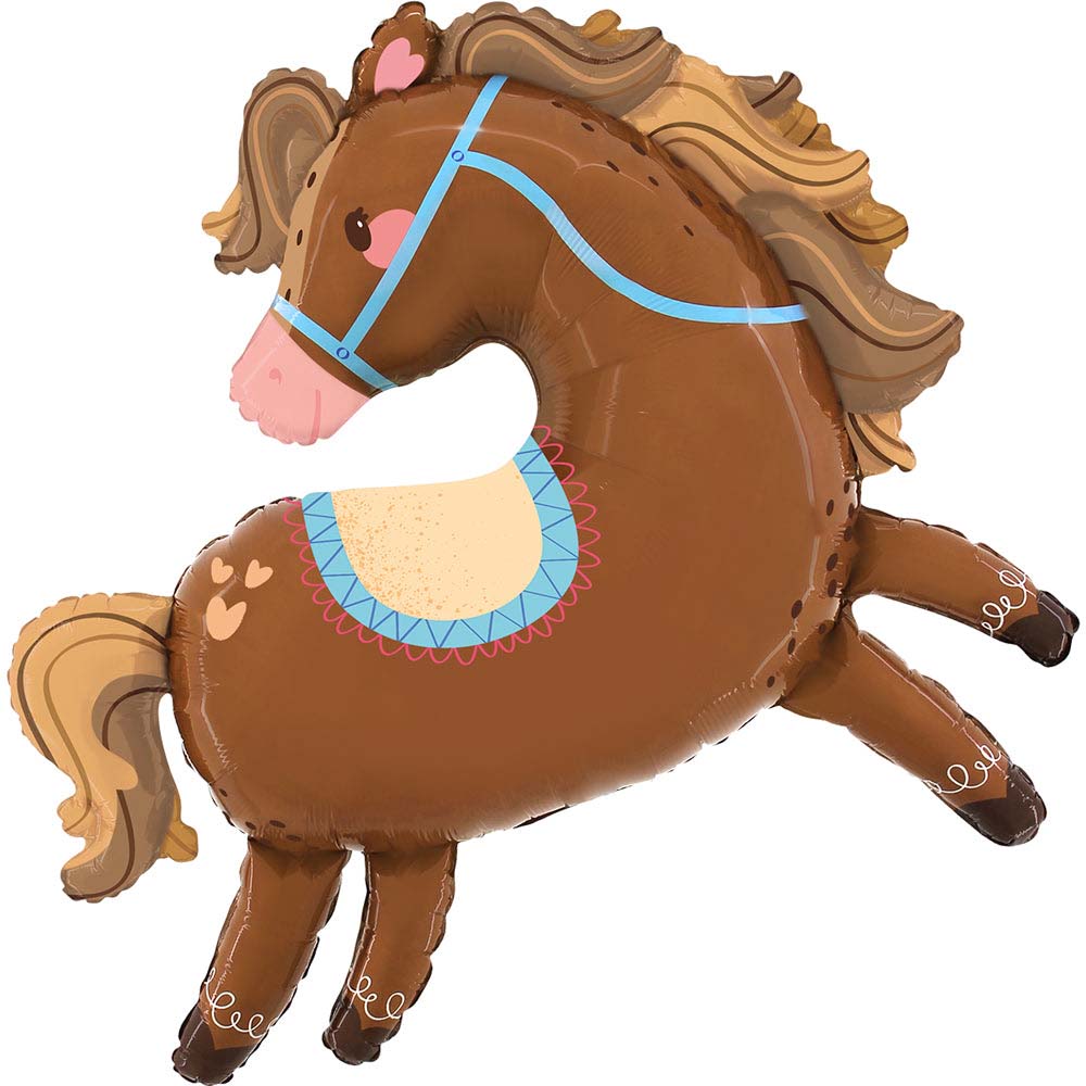 37" Lovely Pony Horse Foil Balloon