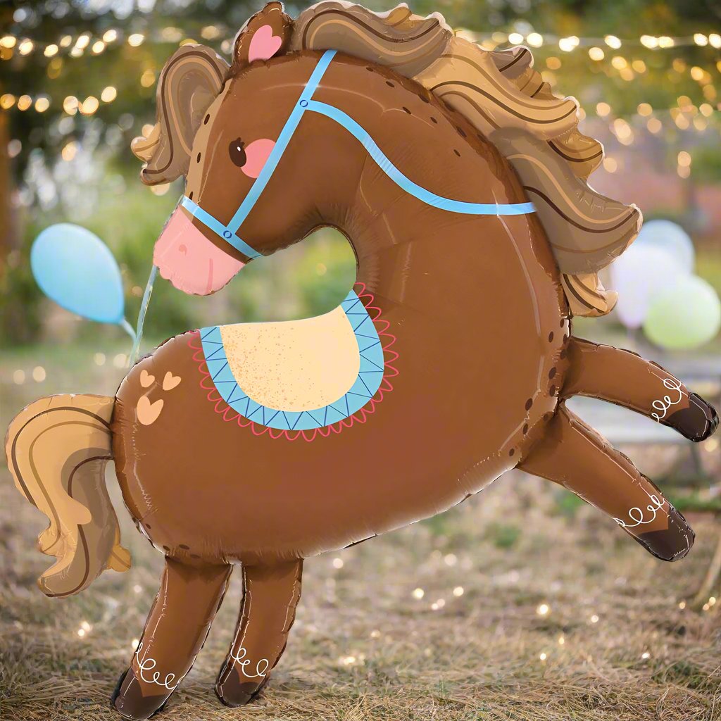 37" Lovely Pony Horse Foil Balloon