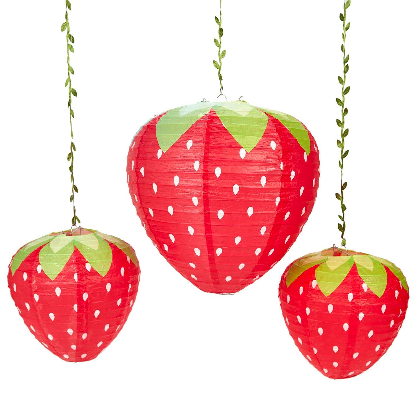 Strawberry Paper Lanterns Set of Three